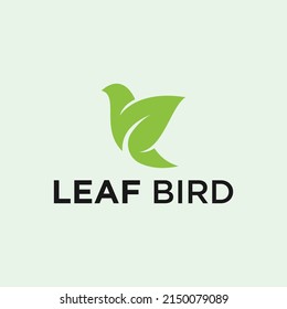 dove with leaf logo design vector illustration on white background