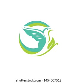 dove and leaf logo template