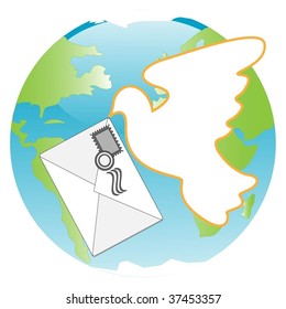 dove with letter