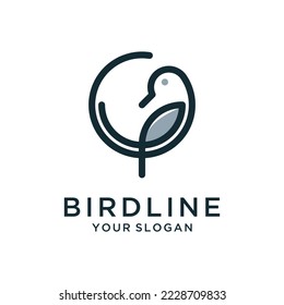 Dove line art shaped letter g