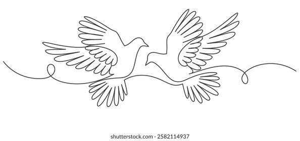 dove line art style vector illustration eps 10