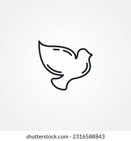 Dove line icon. Dove bird line icon.