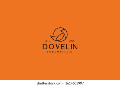 Dove line icon. Bird outline logo vector. emblem design