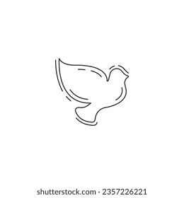Dove line icon. Dove bird thin line icon.