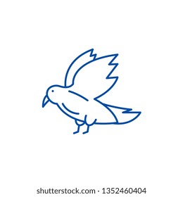 Dove line icon concept. Dove flat  vector symbol, sign, outline illustration.