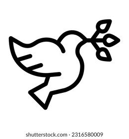 dove line icon illustration vector graphic