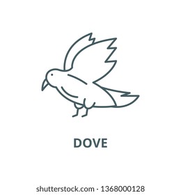 Dove line icon, vector. Dove outline sign, concept symbol, flat illustration