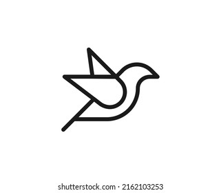 Dove line icon. Vector symbol in trendy flat style on white background. Bird sing for design.