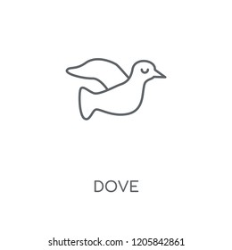Dove linear icon. Dove concept stroke symbol design. Thin graphic elements vector illustration, outline pattern on a white background, eps 10.