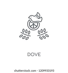 Dove linear icon. Dove concept stroke symbol design. Thin graphic elements vector illustration, outline pattern on a white background, eps 10.