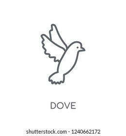 Dove linear icon. Modern outline Dove logo concept on white background from Birthday party and wedding collection. Suitable for use on web apps, mobile apps and print media.
