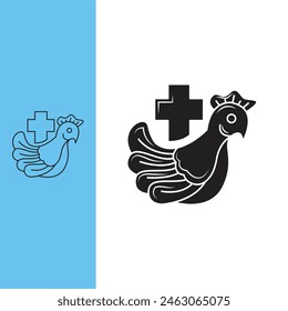 dove logo, above which there is a cross. monoline style and silhouette stylish.