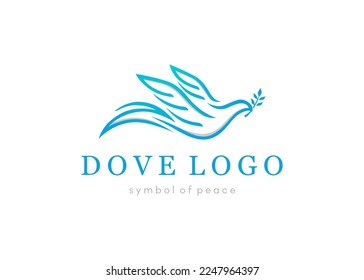 dove logo bird abstract design concept symbol of freedom | vector graphic illustration