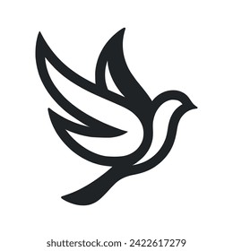 dove logo, dove black icon, vector