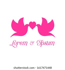 Dove logo design concept vector. Bird logo template. Icon symbol. Illustration. Hope, business, pink color.