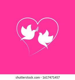 Dove logo design concept vector. Bird logo template. Icon symbol. Illustration. Hope, business. pink color.