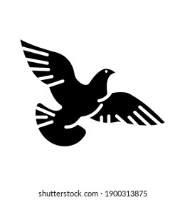 Dove logo icon isolated on white background