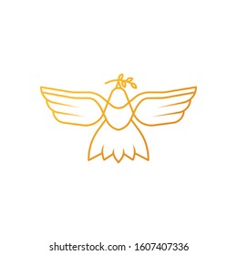 Dove logo icon Vector. Abstract Flying dove logo elegant silhouette design vector Line art style. Dove logo, emblem, template vector illustration design on a white background.