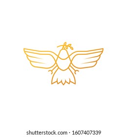 Dove logo icon Vector. Abstract Flying dove logo elegant silhouette design vector Line art style. Dove logo, emblem, template vector illustration design on a white background.