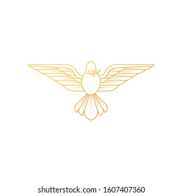 Dove logo icon Vector. Abstract Flying dove logo elegant silhouette design vector Line art style. Dove logo, emblem, template vector illustration design on a white background.