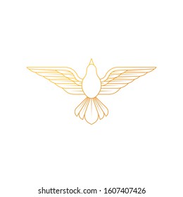 Dove logo icon Vector. Abstract Flying dove logo elegant silhouette design vector Line art style. Dove logo, emblem, template vector illustration design on a white background.