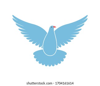 Dove logo. Isolated dove on white background