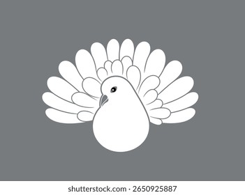Dove logo. Isolated dove on white background. White dove