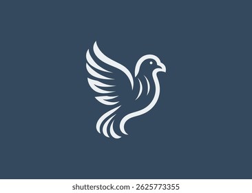 Dove logo for peace, purity, or spiritual and elegant branding.