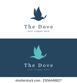 Dove logo template with creative ideas inspired by the symbols of peace and freedom.