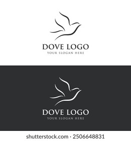 Dove logo template with creative ideas inspired by the symbols of peace and freedom.