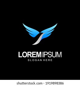 dove logo template flat blue color style, peace, wedding, freedom design