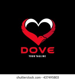 Dove Logo Template in Love basic concept