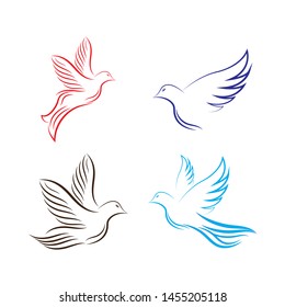 Dove Logo Template vector illustration - Vector
