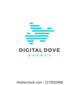 dove logo vector icon line outline monoline illustration