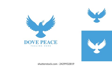 dove logo vector illustration, peace dove logo template