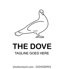 The dove logo in white background