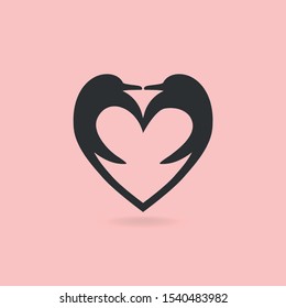 Dove and love. Creative logo design. Vector image.