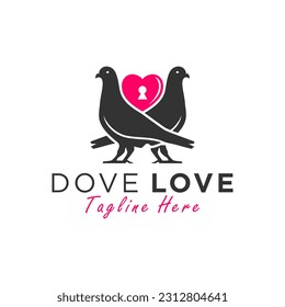 diseño de ilustración vectorial del logotipo de dove love