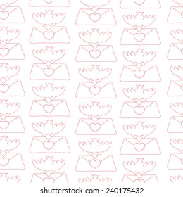 dove with love messages vector seamless pattern 