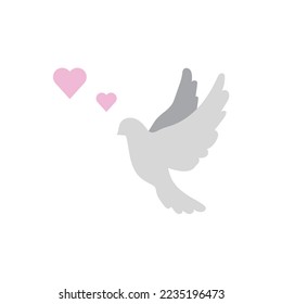 dove love vector icon wedding and peace sign
