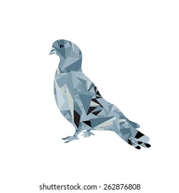 Dove low poly icon