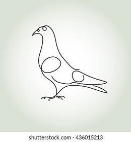 Dove in minimal line style vector