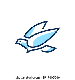 dove monoline logo vector icon illustration