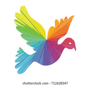 dove multicolored abstract icon
