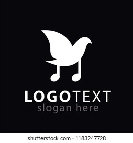 Dove and Music symbol Logo