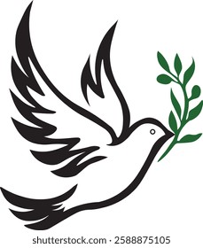Dove with Olive Branch art design