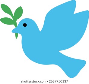 Dove With Olive Branch Peace Symbol Graphic.