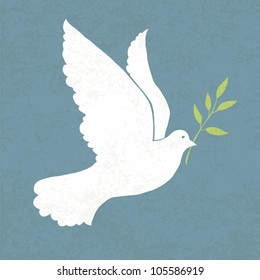 Dove with olive branch. Vector illustration, EPS 10