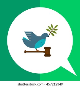 Dove with olive twig and gavel