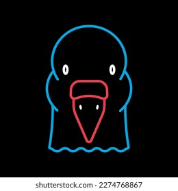 Dove on black background icon. Animal head vector symbol. Agriculture sign. Graph symbol for your web site design, logo, app, UI. EPS10.